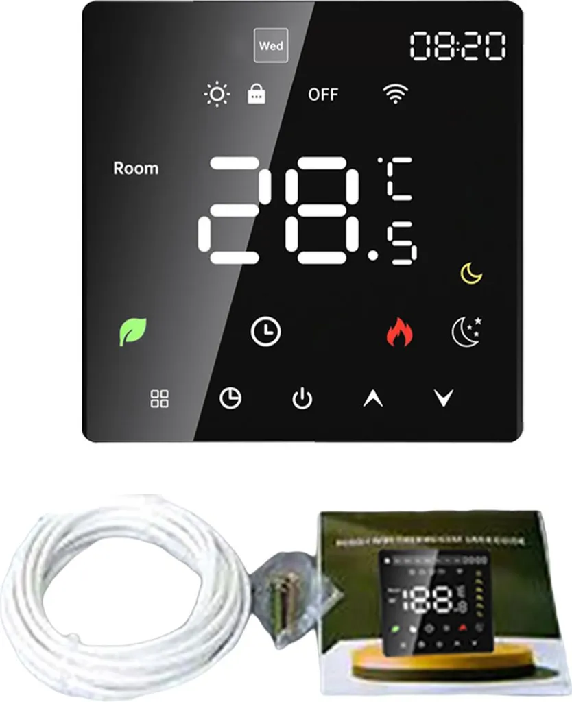 Thermostat numérique programmable WiFi tactile 16A chauffage maison