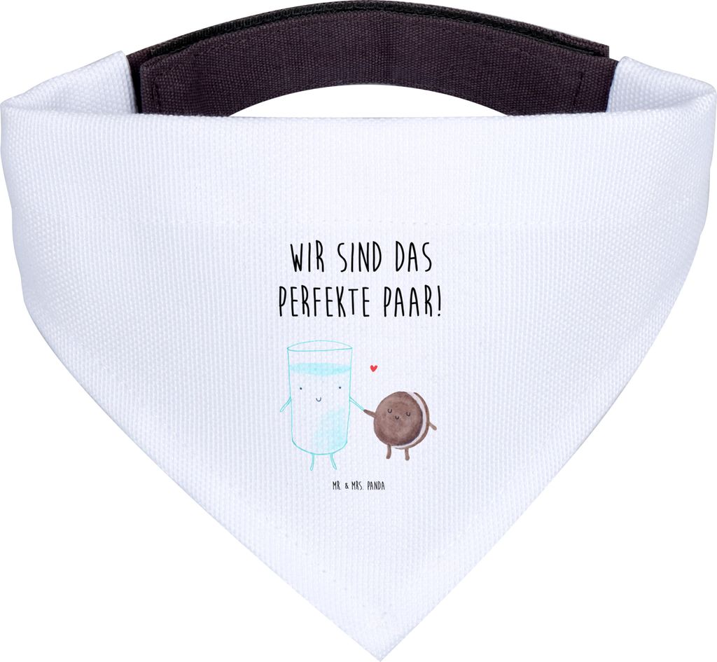 Mr. & Mrs. Panda Halstuch Milch Keks - Weiß - Geschenk, Kekse, Hund, Für Hunde, Milk, Lustige Sprüche, Hundehalstuch, Bandana, Kaffee, Cookie, Tuch