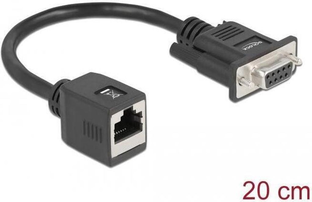Delock Seriell RS-232/422/485 Adapter DB9 Buchse zu RJ45 Buchse