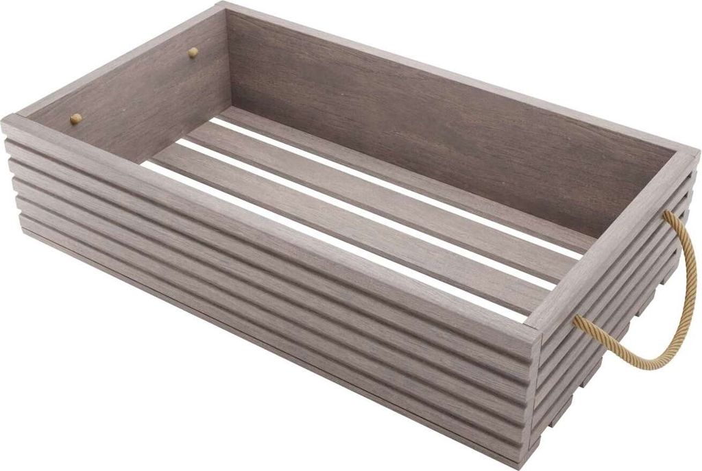 BOGATECO Holzkiste Natur | 60 cm x 35 cm x 14,5 cm | Holzbox | Deko Holzkisten | Obstkiste | Gemüsekiste | Holzkiste zur Aufbewahrung | Kiste | Gray