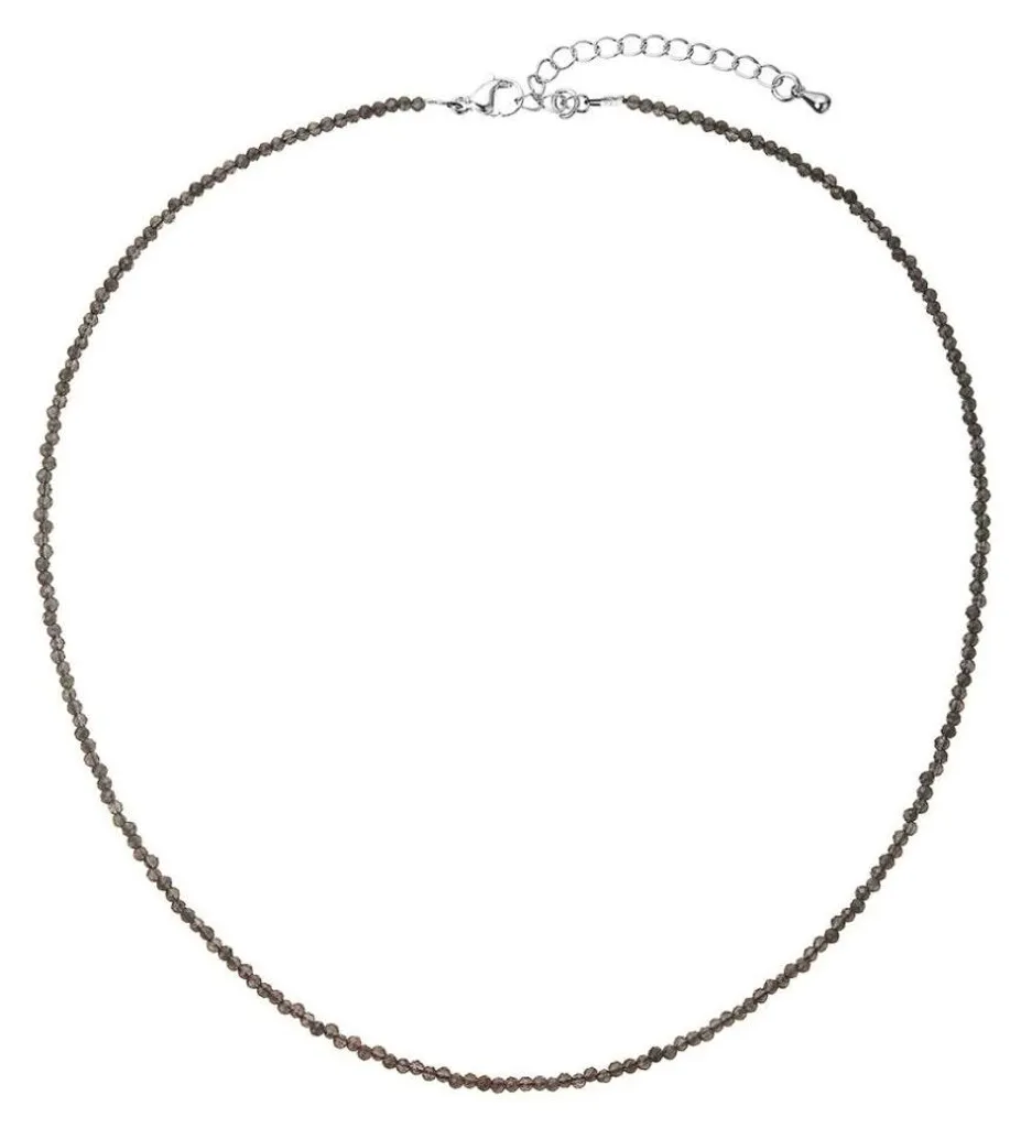 Collier de perles spinelle gris idéal pour vos tenues de soirée et fête