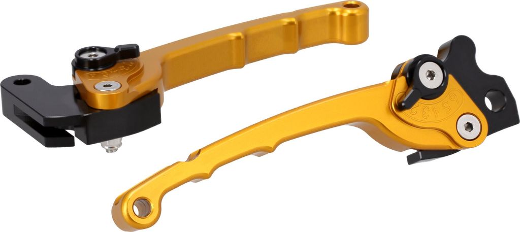 Set: CNC-Handhebel ZT-Tuning für Scheibenbremse mit ABE, Gold eloxiert - für Simson