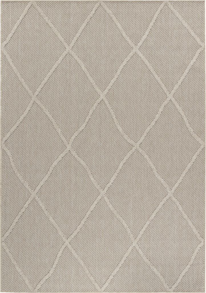 Teppich Outdoor Flachgewebe Boho-Muster Polypropylen Terrasse Beige Rechteckig 200x290 | Kadima Design