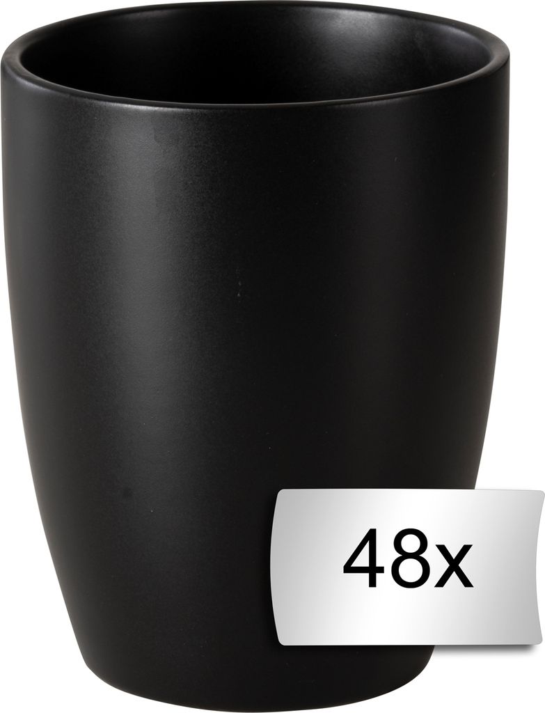 Kaffeebecher - Schwarz matt - Steingut - 48er Set Produktbild 