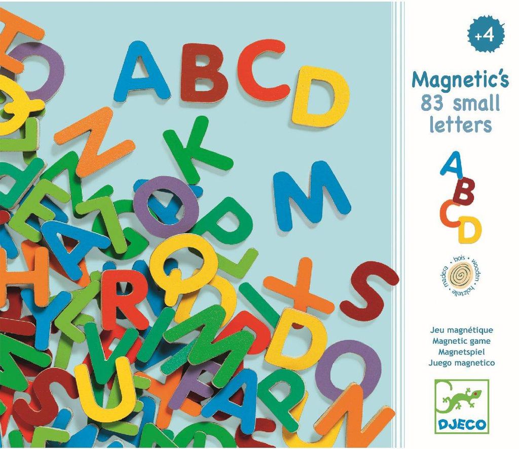 Djeco-Holz Magnete: 83 small letters