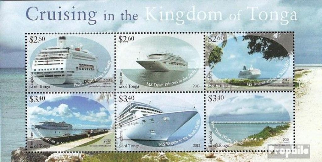 Briefmarken Tonga 2013 Mi Block74 (kompl.Ausg.) postfrisch Kreuzfahrtschiffe
