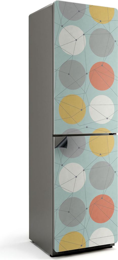 Abstraktes Kreismuster – Magnetische Kühlschrank Abdeckung – Dekorfolie magnetisch Küche – Kühlschrank Magnet Deko – selbstklebende Magn...