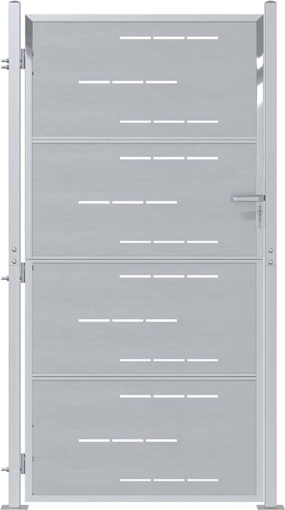 vidaXL Gartentor 85 x 174 cm Edelstahl Silber Abschließbar Produktbild 