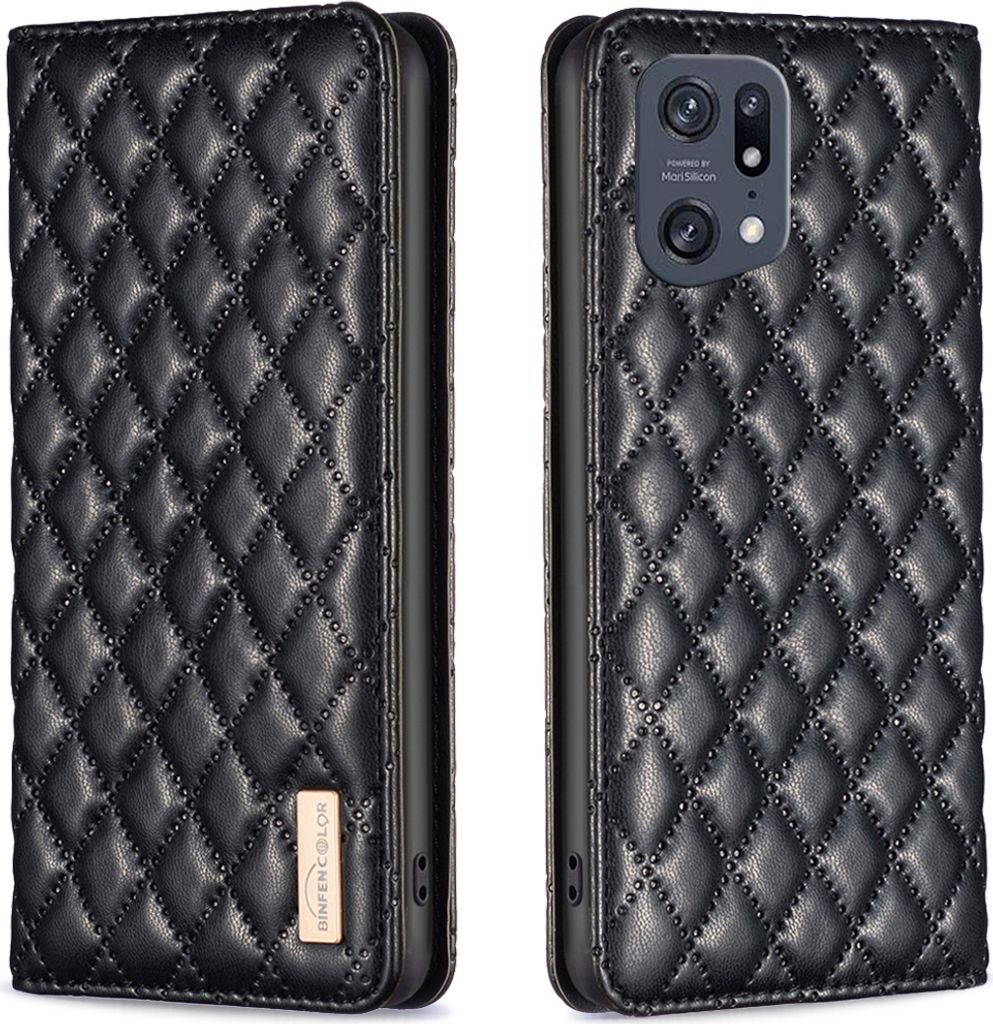 OPPO Find X5 Pro Hülle, Elegant Bookstyle Flip Leder Kartenfächer Schutzhülle mit Ständer für OPPO Find X5 Pro Schwarz