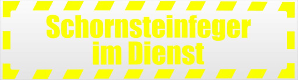 Kiwistar Schornsteinfeger Dienst gestreift Magnetschild Schild magnetisch - 30cm Neongelb - Magnetfolie für Auto PKW Kfz