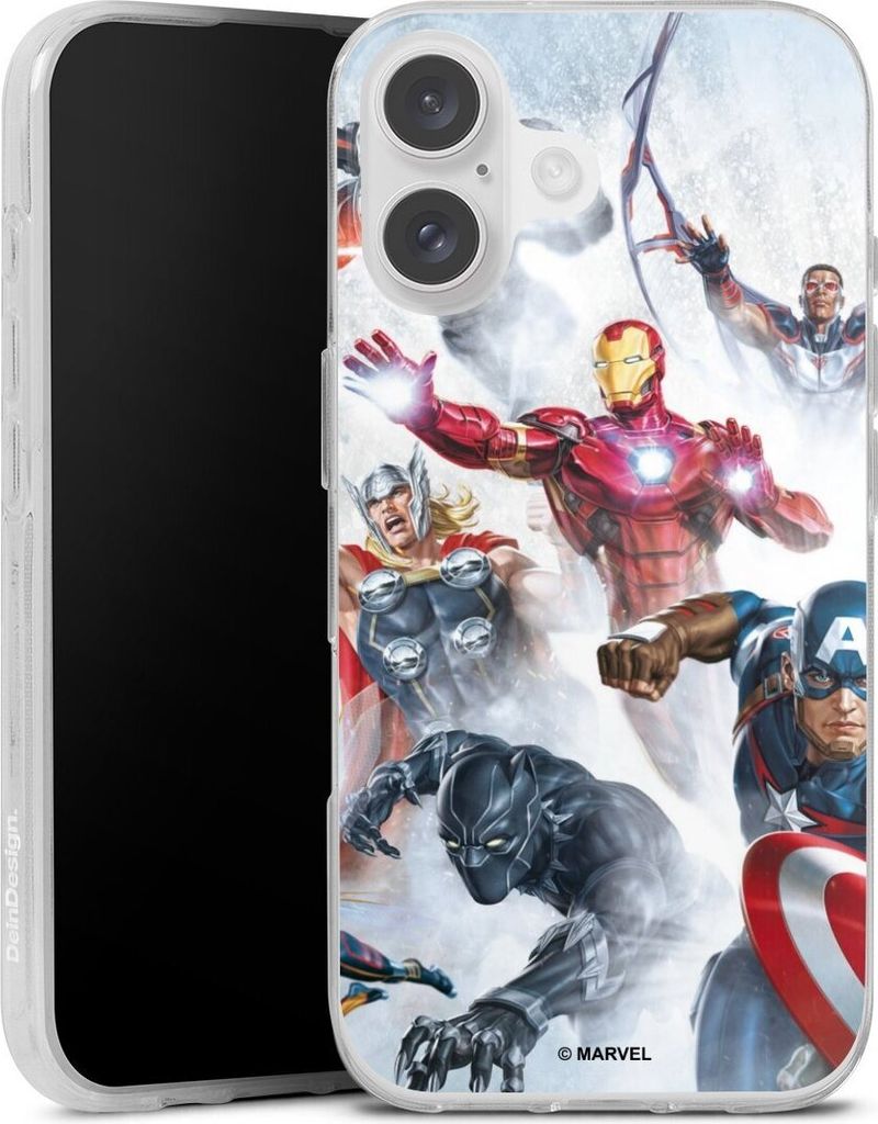 DeinDesign Handyhülle für Apple iPhone 16 Silikon Hülle Case Smartphone Schutzhülle Offizielles Lizenzprodukt Marvel The Avengers