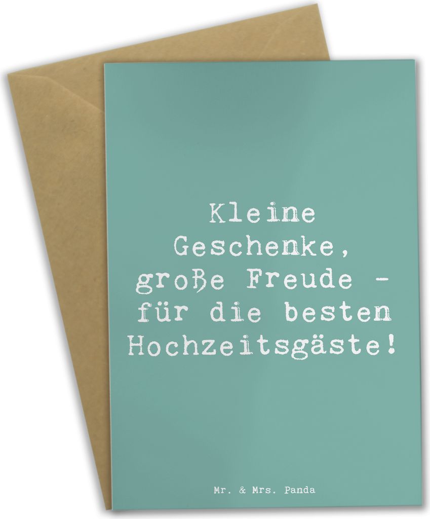 Mr. & Mrs. Panda Klappkarte Spruch Gastgeschenke Freude - Meeresbrise - Geschenk, Gemeinschaft, Geschenke, besondere Hochzeitsgastgeschenke, Heirat...