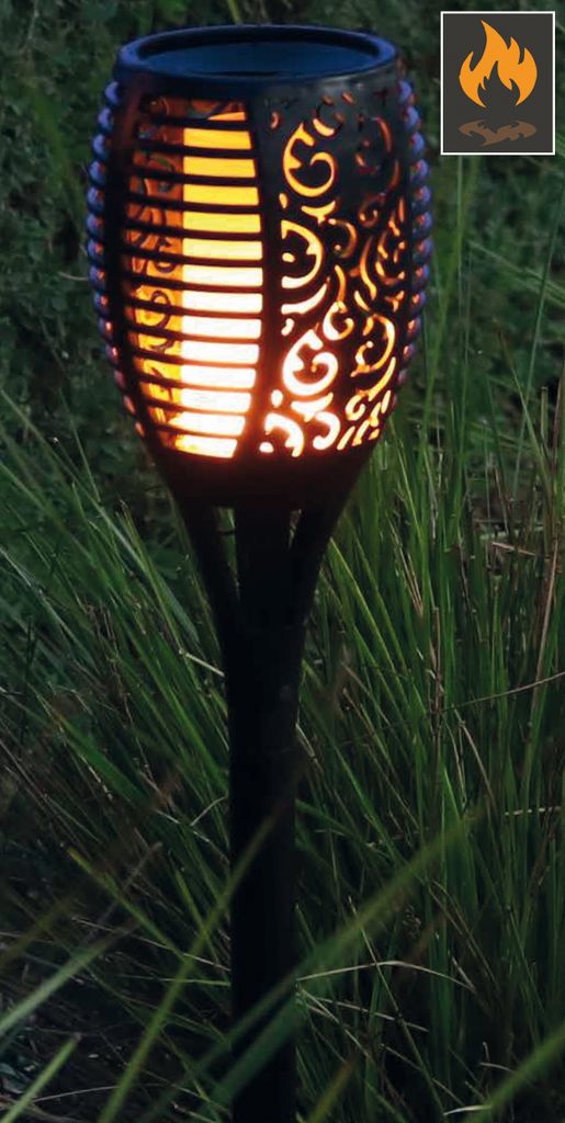 FHS Solar Gartenfackel mit 72 LED Flammeneffekt, Kunststoff Produktbild 