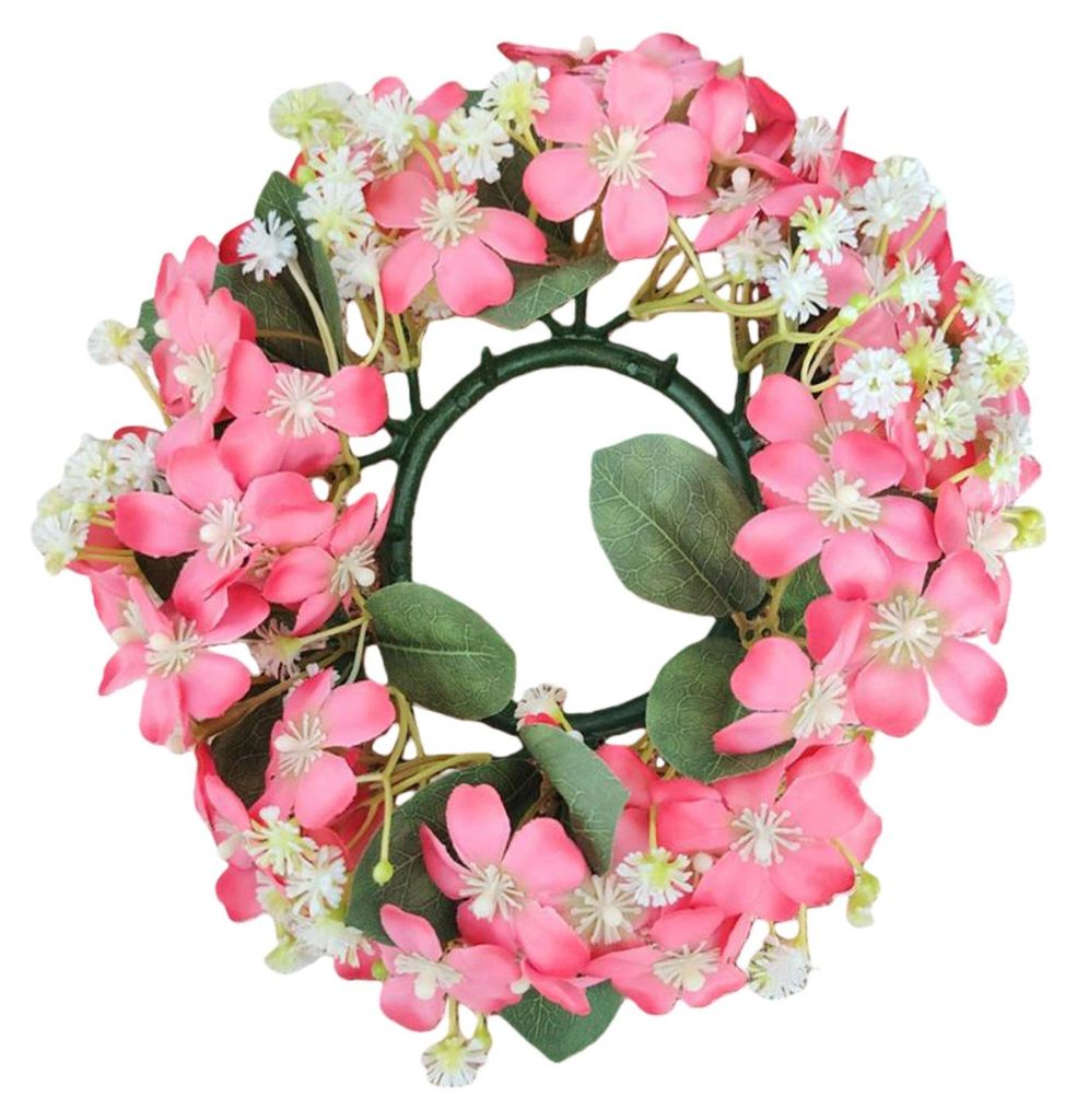 Kerzenkranz aus künstlichen Wildblumen, kleine Blüten, Kerzenhalter für Stumpenkerzen – ideal für Frühlingshochzeiten im Landhausstil oder a...