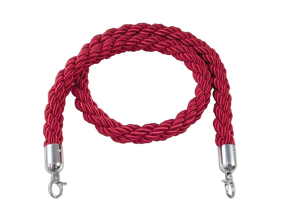 GUIL Absperrseil PST-CT1 Rot 150 cm mit 2 Karabinerhaken für PST-30 Absperrpfosten