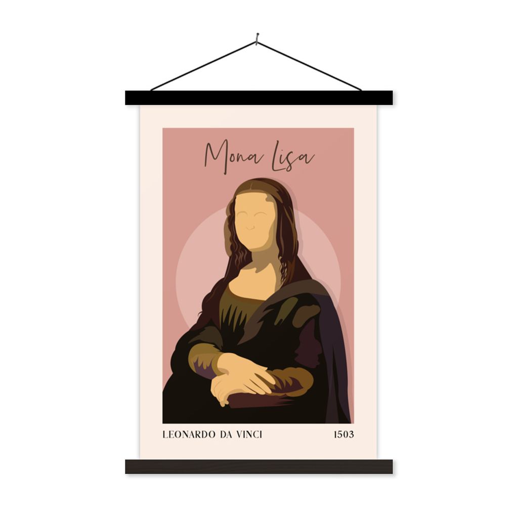 MuchoWow Textilposter Leonardo da Vinci - Alte Meister - Rosa - Pfirsich 120x180 cm mit schwarzem Rahmen - Fotos