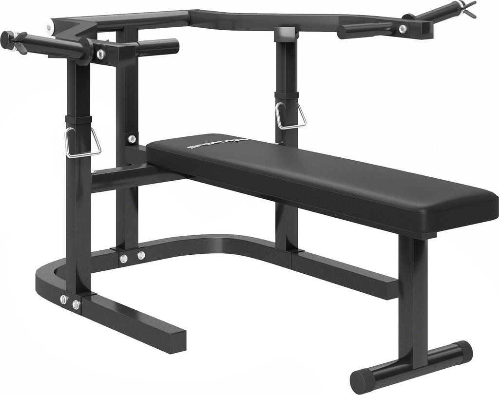 SPORTNOW Hantelbank mit verstellbarer Höhe, multifunktionale Flachbank aus Stahl, für Fitnessstudio und Zuhause, 150x150x60-85 cm, schwarz