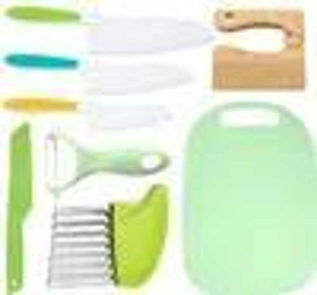 Kinderkochmesser Kindermesser 8-teiliges Kinder-Küchenmesser-Set, zum Schneiden und Kochen von Obst oder Gemüse für Kleinkinder