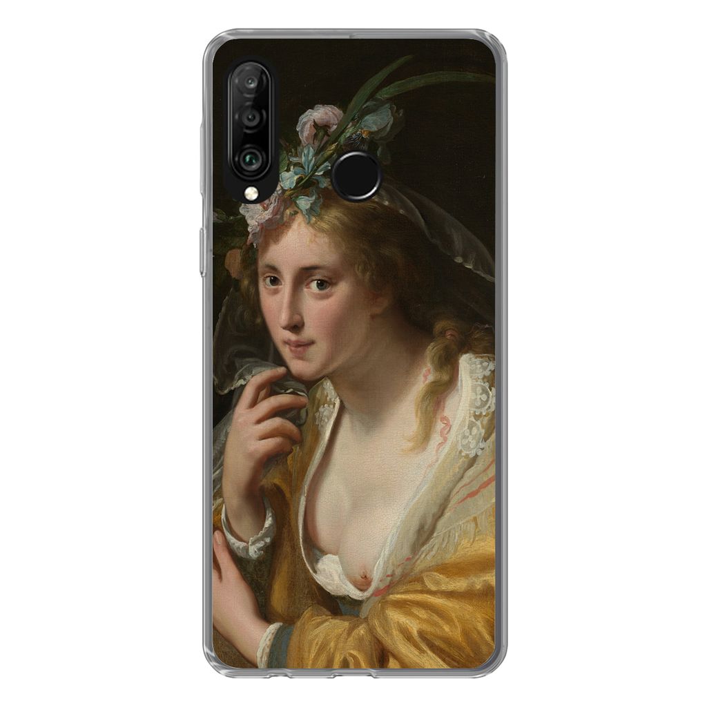 MuchoWow Handyhülle Schutzhülle Hülle für Huawei P30 Lite Eine Hirtin - Gemälde von Paulus Moreelse Silikon Softcase Handy Hülle - Handyhülle