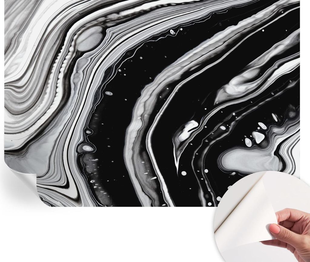 Selbstklebende Wandtapete - Dekorative Tapete für Wohnzimmer - Klebefolie für Wandbilder - Tapetenfolie für Wanddekoration - 208x146 cm - Monoch...