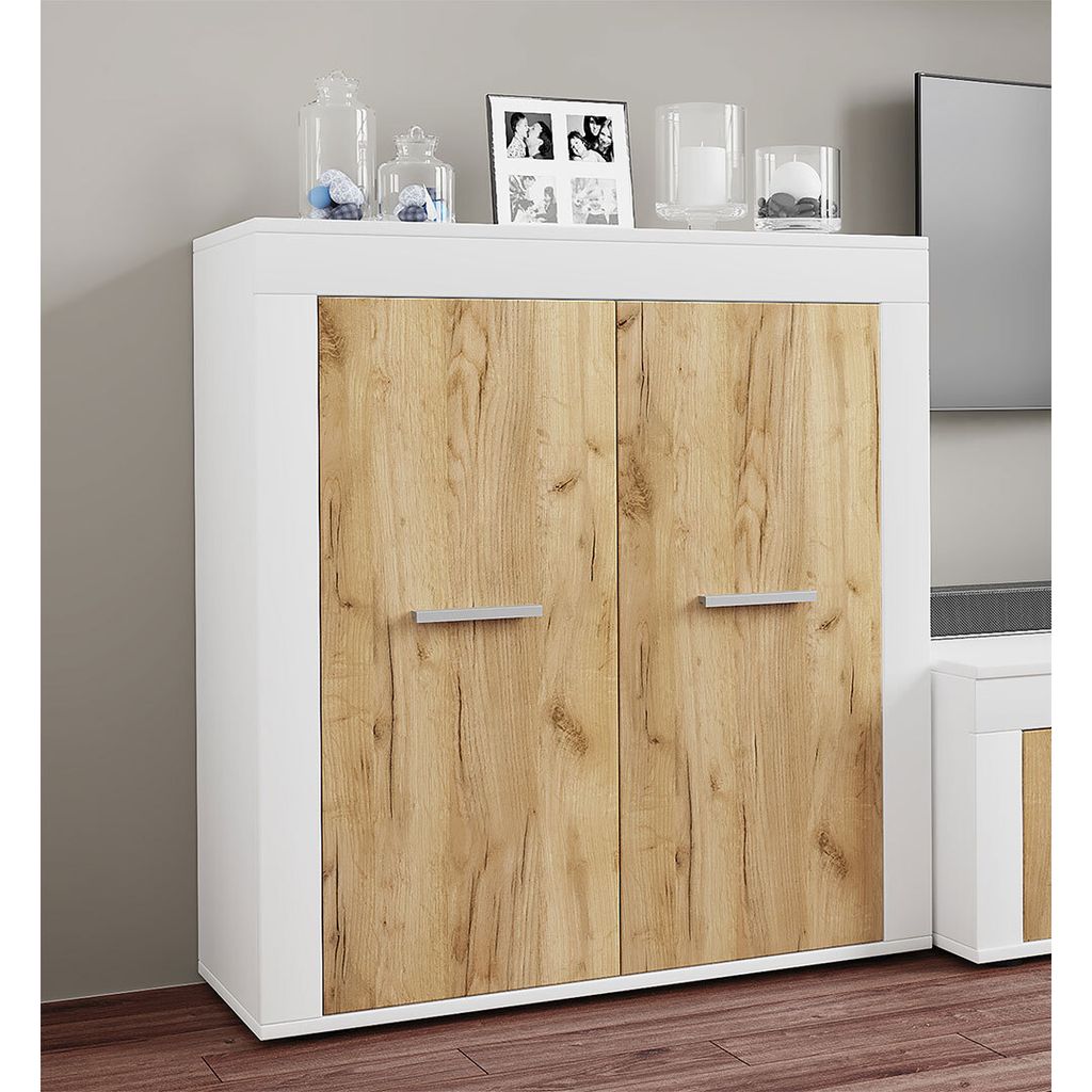 VCM Holz Kommode | Sideboard mit Drehtüren | Maße ca. H. 89 x B. 80 x T. 35 cm - Usilo