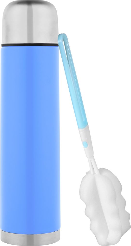 GRÄWE Isolierflasche inkl. Reinigungsbürste, 1 Liter, Drehverschluss, hellblau, matt
