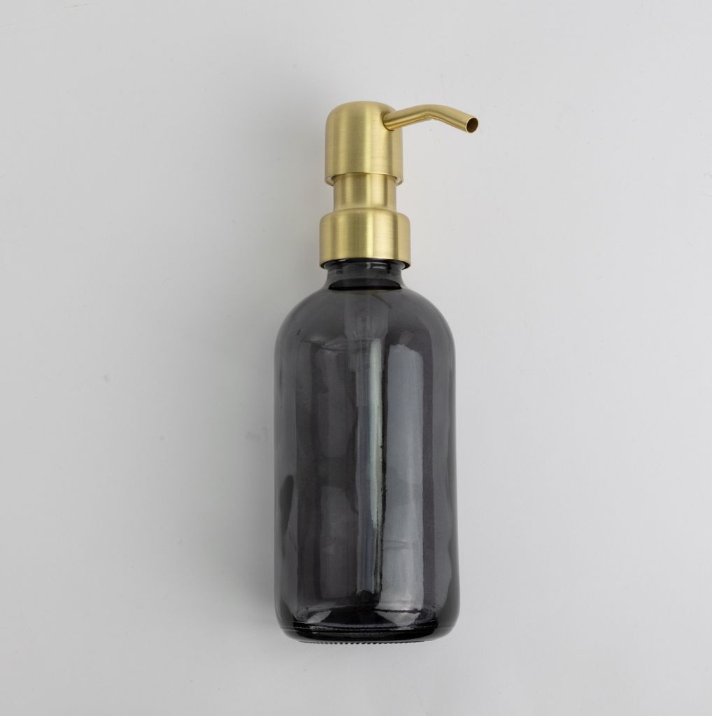 Natural Goods Berlin KLEAN Seifenspender mit Etiketten, hochwertiger & nachfüllbarer Seifenspender für Küche & Bad, transparent Schwarz, Edelsta...
