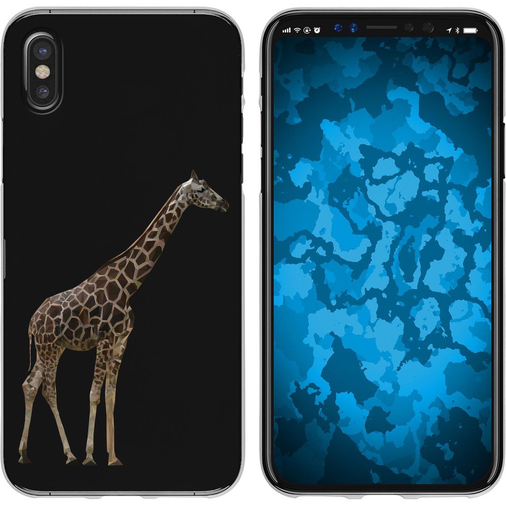 PhoneNatic Case kompatibel mit Apple iPhone X / XS Silikon-Hülle Vektor Tiere Giraffe M8