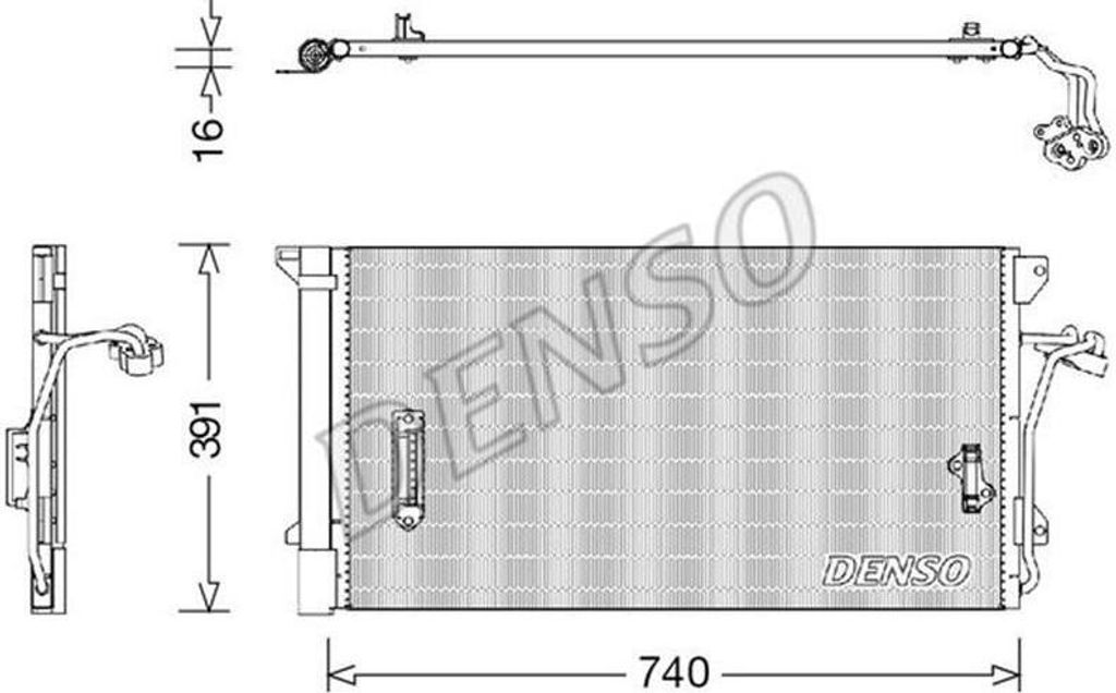 DENSO DCN02027 Kondensator Klimaanlage Klimakondensator für VW Touareg (7LA, 7L6, 7L7) +Trockner