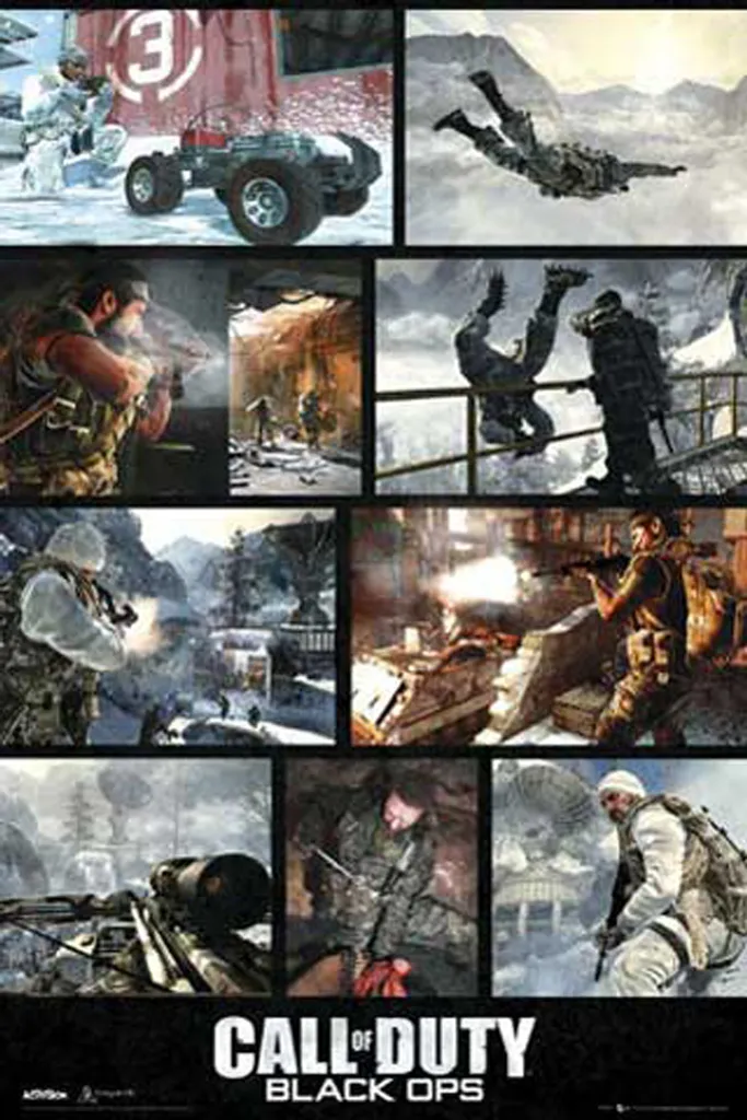 Décoration Murale Gaming Call of Duty Black Ops avec Rails en Bois 61cm