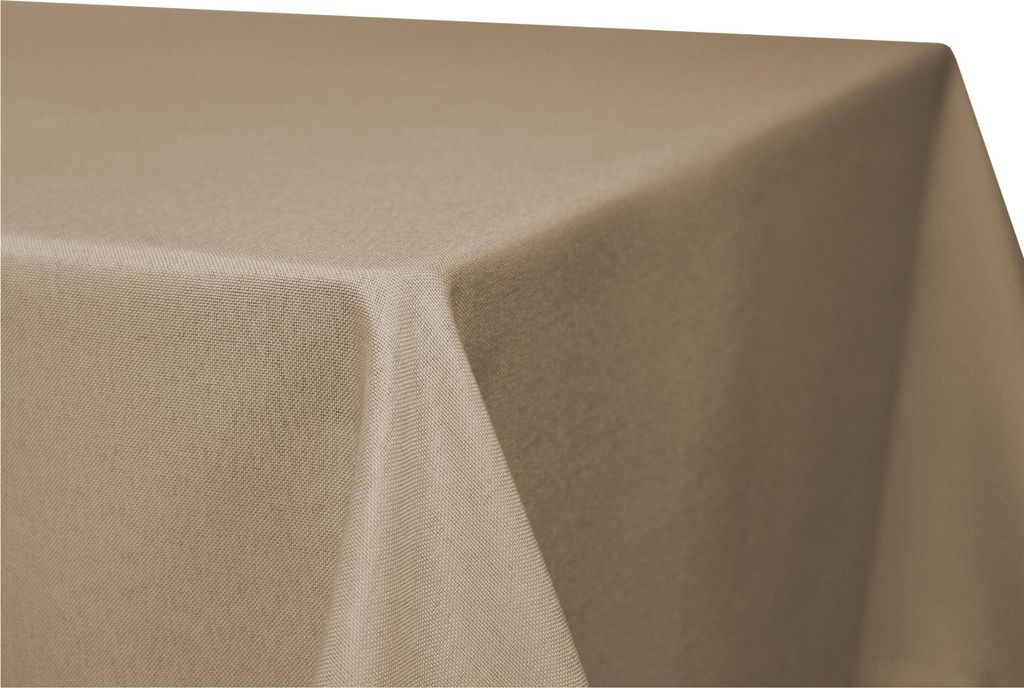 Tischdecke 130x260 cm beige natur eckig Leinenoptik wasserabweisend beschichtet Mitteldecke