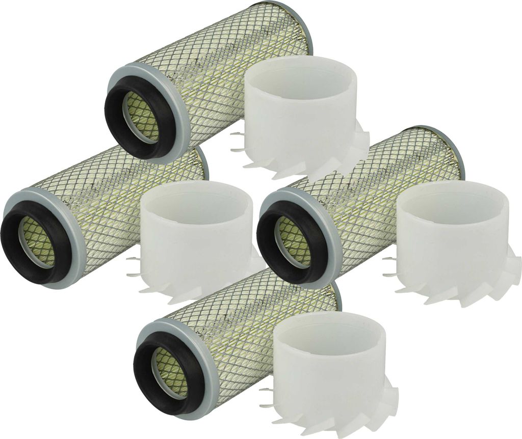vhbw 4x Luftfilter Ersatz für KOMATSU YM121465-12510, YM1710221253, YM17102212530, Z7601117130, Z7602AF932 für Bagger - Äußerer Motorfilter