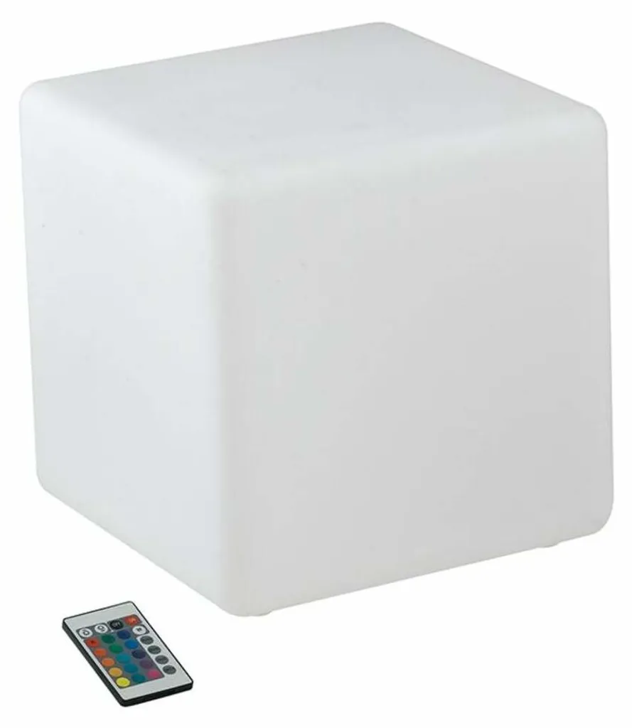 GECO Lampe Solaire Cube RGB 30x30 cm avec Télécommande et Étanchéité IP65