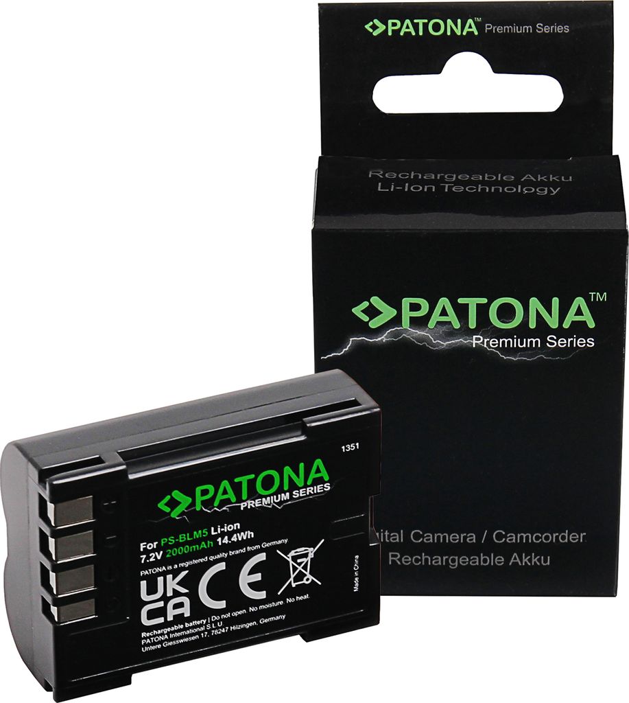 PATONA Premium Akku Olympus BLM1 BLM5 E1 E3 E5 E300 E330 Produktbild 