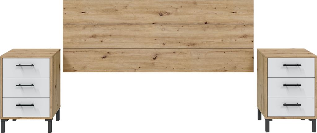 Bettrückwand >ENZO< in Nodi Eiche - 160x60x2,5 (BxHxT)