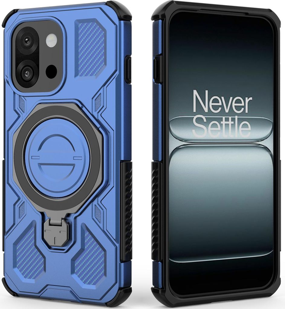 Robuste Handyhülle für OnePlus 13T mit Ringhalter Ständer Stoßfest, Magnetisch, Dual-Layer Schutz Blau