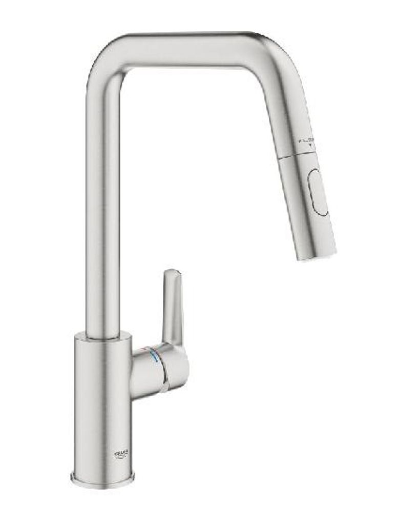 Grohe QuickFix Start - Spültischarmatur mit ausziehbarer Brause, Supersteel