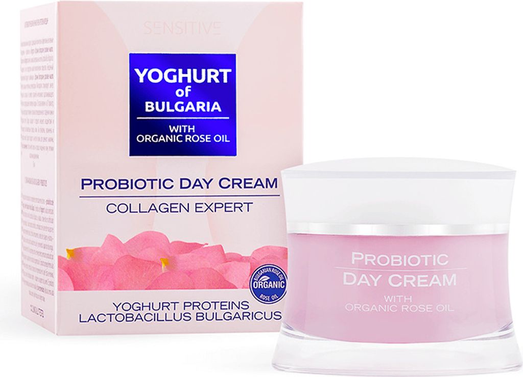 Tägliche Hautcreme mit Kollagen-Probiotikum mit Bio-Rosenöl BULGARISCHES JOGHURT 50 ml