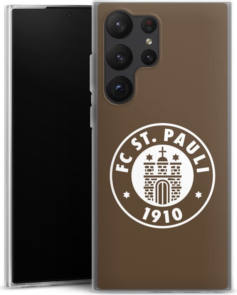 DeinDesign Slim Hülle für Samsung Galaxy S23 Ultra Silikon Case Ultra Dünn Handyhülle FC St. Pauli Offizielles Lizenzprodukt Wappen