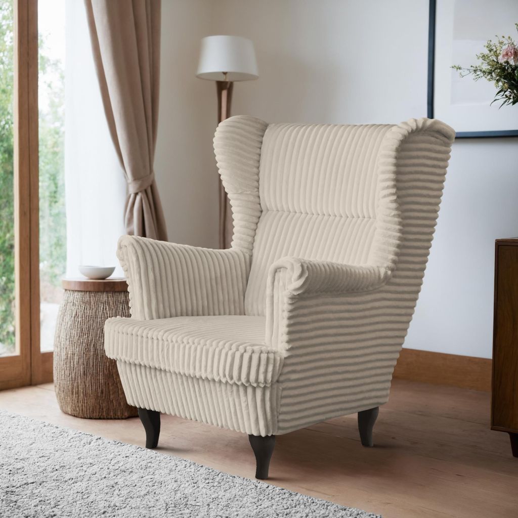 Sessel Moderner, bequemer, weicher, eleganter Sessel FELIX Farbe: Hellbeige(Tilia08)/ Beige:wenge