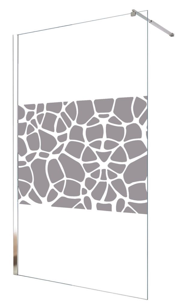 ONDEE ZEN – Duschwand ALEA – 10 mm starkes Hartglas – Spiegel-Siebdruck – 90 x 200 cm