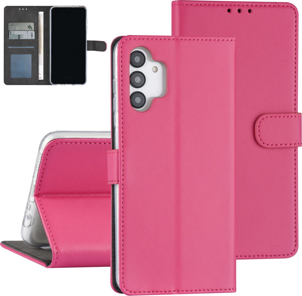 Samsung Galaxy A13 4G Case - Card holder for 3 cards - Magnetic closure - Hot Pink