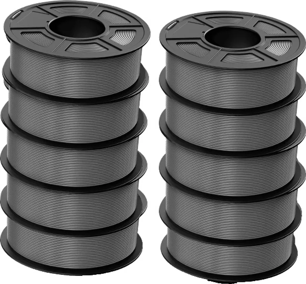 Filament PLA 3D écologique sans bulles gris haute précision lot de 10