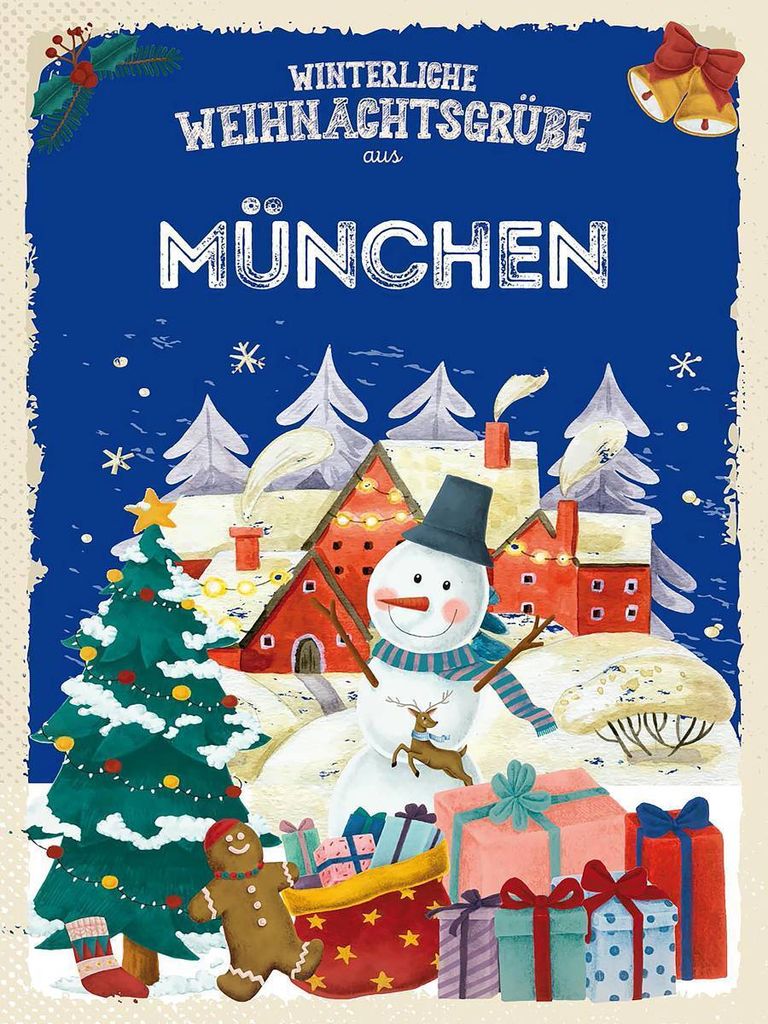 vianmo Holzschild 40x30 cm Weihnachtsgrüße aus MÜNCHEN