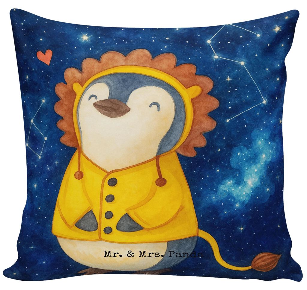 Mr. & Mrs. Panda Kuschel Kissen Löwe Astrologie Design - Weiß - Geschenk, 40x40, Aszendent, Dekokissen, Tierkreiszeichen, Sternzeichen, Geburtsta...