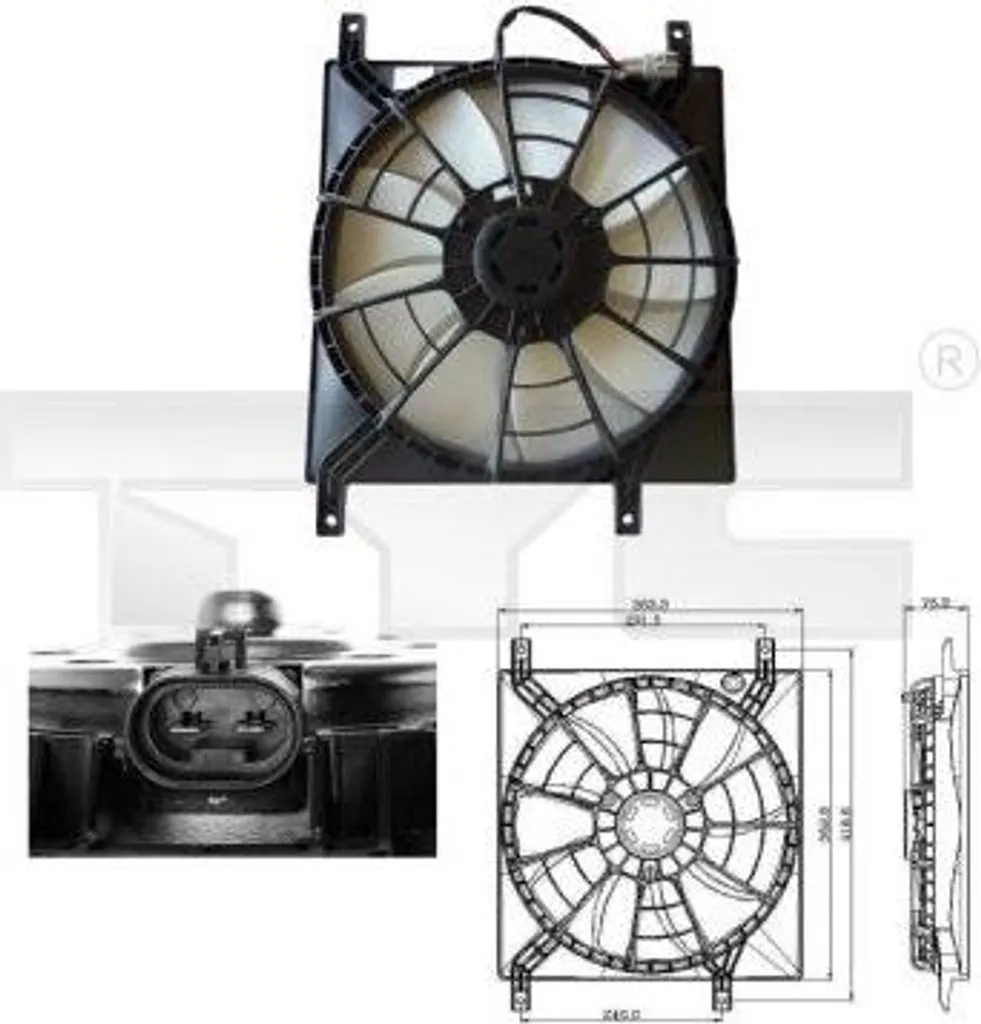 Ventilateur Radiateur TYC 809-0015 Robuste et Silencieux pour Sedici