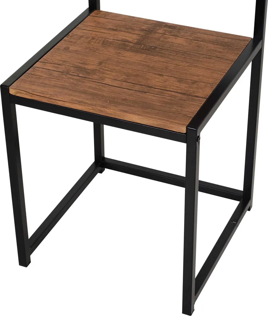 Table de Cuisine avec 2 Chaises Ensemble Repas Compact Métal et Bois