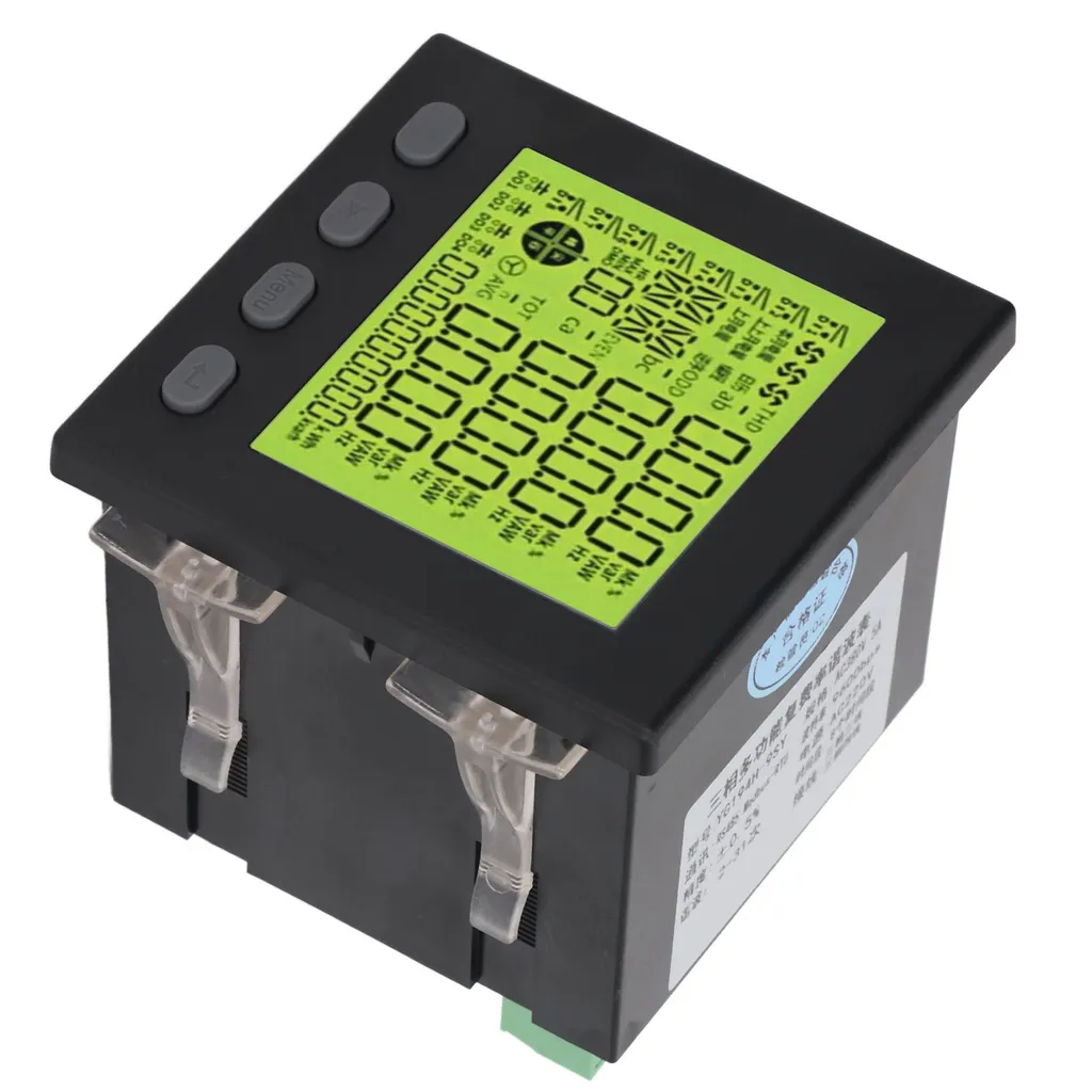Compteur électrique triphasé rail DIN multifonctionnel 80A écran LCD - 5