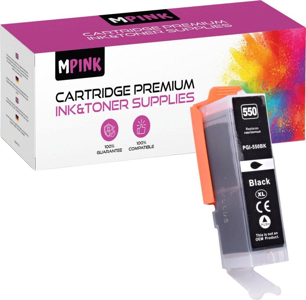 Druckerpatronen für Canon CLI-551BK Schwarz Pixma IP7200 8700 IX6800 6850 MG5400 5500 Series