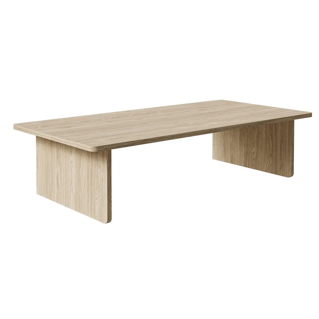 Table Basse Salon Modulable Set de 2 Usalo - Grand Format Chêne 140cm - 7